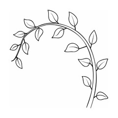 Curved vine with leaves plant foliage
