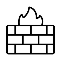 Firewall Brick Wall Cyber Security Icon Digital Network Defense Internet Protection Barrier System Safeguarding Threats Unauthorized Access