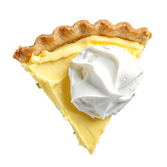 Slice of Custard Pie Topped with Whipped Cream