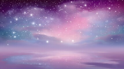 Naklejka premium Surreal Twilight Sky in Purple Tones – Generative AI