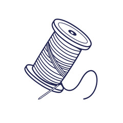 Thread spool linear icon. Adobe Illustrator Artwork