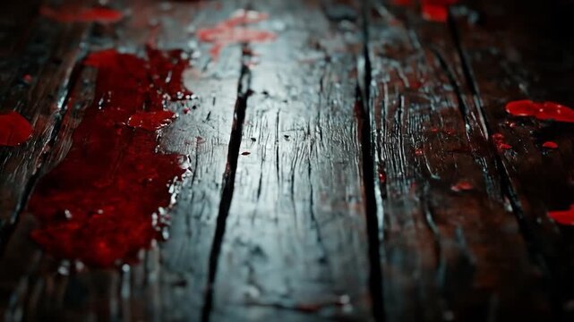 Blood Spilled on Wooden Floor.