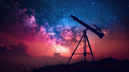 Telescope Stargazing Milky Way Night Sky