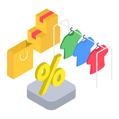 discount offer isometric illustration