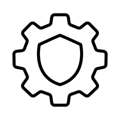 Security Settings Gear Shield Icon Digital Management Configuration Cyber Protection Data Privacy System Control Network Internet Security Options