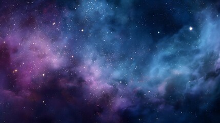 Naklejka premium Glowing Nebula and Stars in Outer Space – Generative AI