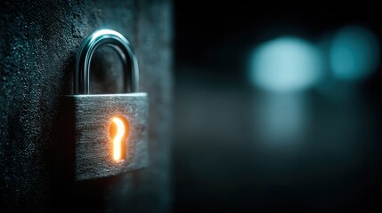 Neon blue cryptographic light stream, secure information transfer for tech background, AI security visualization.