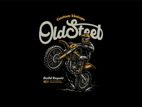 old steel, design t-shirt streetwear clothing, vector typography, perfect for modern apparel