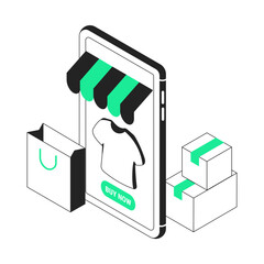 online store isometric illustration