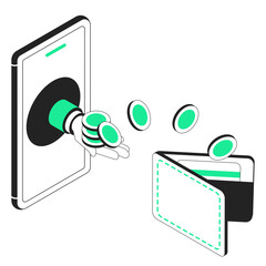 cashback security isometric illustration