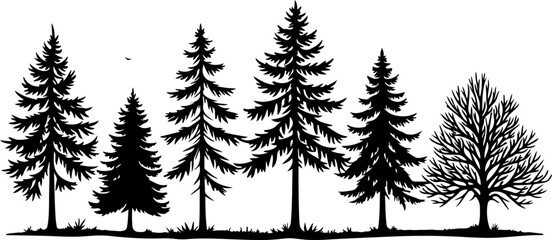 mountain man hiking, silhouette, vector bundle