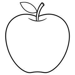 Single Leaf Apple Line Art – Clean Vector Design