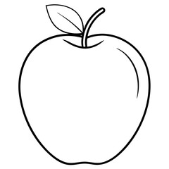 Single Leaf Apple Line Art – Clean Vector Design