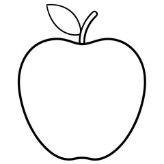 Single Leaf Apple Line Art – Clean Vector Design