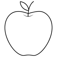 Single Leaf Apple Line Art – Clean Vector Design