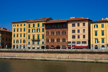 View of old buildings in Pisa, Italy