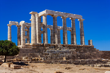 The temple of Poseidon at Sounio cape, Greece