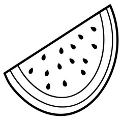 Sliced Watermelon Flat Art on White