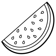 Sliced Watermelon Flat Art on White