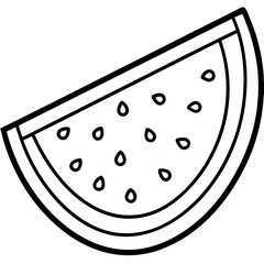 Sliced Watermelon Flat Art on White