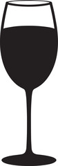 Elegant Champagne Glass Silhouette in Black | Party Drink Icon Illustration