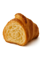 Fresh buttery croissant with flaky golden crust and soft airy inside texture, delicious French pastry perfect for breakfast, bakery promotion, menu design, or food photography