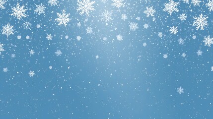 Falling Snowflakes on Light Blue Winter Sky &ndash; Generative AI