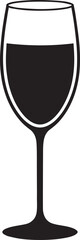 Elegant Champagne Glass Silhouette in Black | Party Drink Icon Illustration
