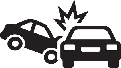 A Stark Visual Representation of a Car Crash Depicting Road Safety Concerns and Automobile Accidents with a Simple Black and White Aesthetic