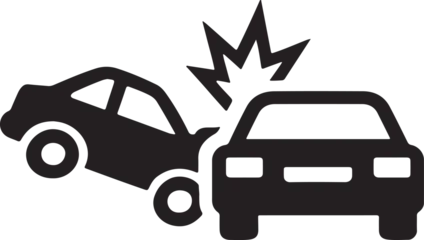 Fotobehang Auto A Stark Visual Representation of a Car Crash Depicting Road Safety Concerns and Automobile Accidents with a Simple Black and White Aesthetic  © MdTanvirirtija