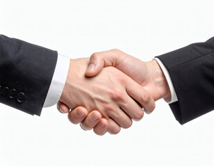 Authentic Business Handshake Close-up on White Background
