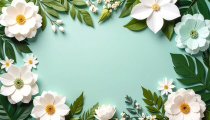 Delicate paper flower arrangement creative space decorative art bright environment overhead view floral design inspiration