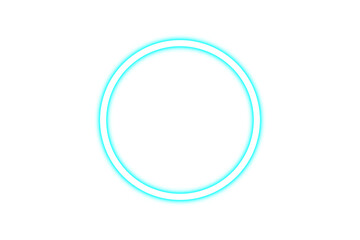 Glowing neon double ring circle on black background
