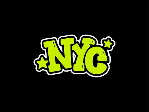 nyc, design t-shirt streetwear clothing, vector typography, perfect for modern apparel