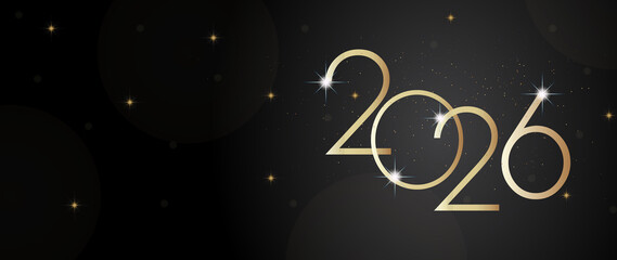 2026 Happy New Year Background Design. Greeting Card, Banner, Poster. Vector Illustration.