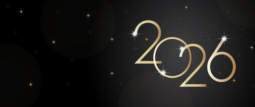 2026 Happy New Year Background Design. Greeting Card, Banner, Poster. Vector Illustration.