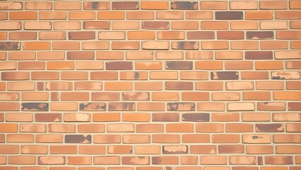A closeup view of an orange and brown brick wall
