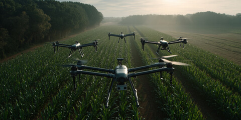 Drone technology advancing precision agriculture in cornfields ai farming innovations for sustainable food production