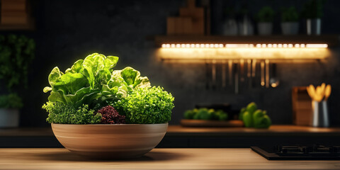 Precision agriculture techniques in ai farming for sustainable food production at home modern kitchen environment