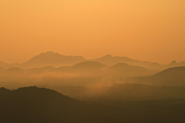 Beautiful scenery of Khao Phang viewpoint can see a 360-degree view of Chumphon Province, Thailand