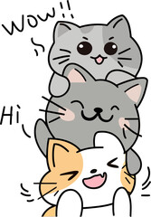 illustration vector abstract cute cats concept design for kids 