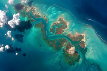 Stunning Aerial View of Lush Tropical Islands and Turquoise Waters