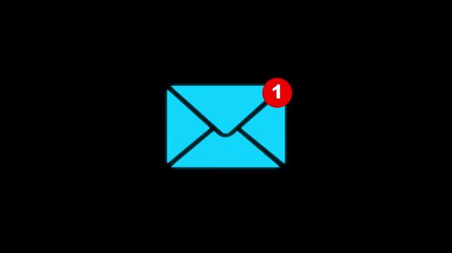 New email notification alert concept. A person receiving new message notification on their smartphone. digital envelope icon with a red alert symbol represents incoming email 4k motion video.
