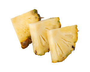 Slice of pineapple isolated on transparent background