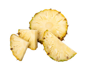 Slice of pineapple isolated on transparent background