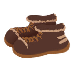 Winter Fur Boots Illustration