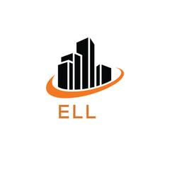 Fototapeta premium Modern Real Estate Building Logo with ELL Letters – Urban Construction & Architecture Branding. ELL Letter Logo. 