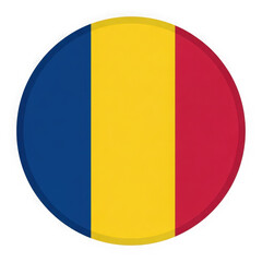 Fototapeta premium Chad flag circle icon round shape isolated on transparent background