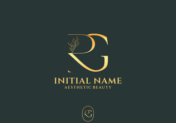Elegant RG Initial Logo Design for Aesthetic Beauty Brand	
