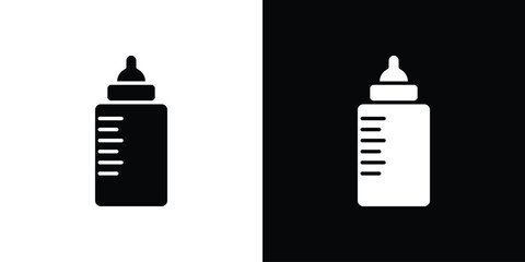Baby milk bottle icon vector illustration glyph style designs for web.